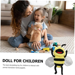 Plush Cartoon Bee Hand Puppet for Storytelling Soft Interactive Plaything for Adults Comfortable Touch Safe Material for Amusing and Encouraging Creativity