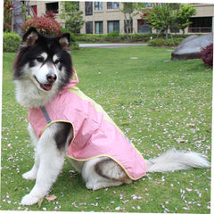 1pc Stylish Dog's Raincoat with Reflective Strips Overcoat for Medium Large Dogs Lightweight Breathable Pet Cape for All Weather Conditions