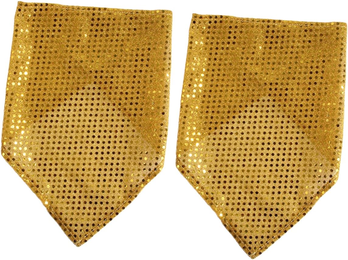 GANAZONO 2pcs Sequin Collar Cooling Bandana Dog Triangle Scarf Pet Bib for Photography and Costumes