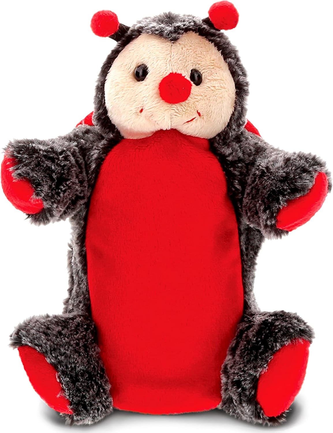 DolliBu Ladybug Plush Hand Puppet for Kids - Soft Plush Stuffed Animal Hand Puppet Toy for Puppet Show Games Puppet Theaters for Kids, Adult Cute Puppets Educational Toy to Teach Children & Toddlers