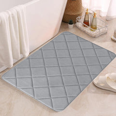 Bath Mats for Bathroom Rugs Memory Foam Absorbent Shower Mat Bath Tub Mat Soft Non Slip Bathroom Rug Washable Wash Dry, Thick Carpet Toilet Rug Gray