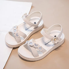 Toddler Girl Dress Shoes Children Shoes Summer Flower Sandals Fashion Little Girls Soft Sole Princess Sandals (White, 11 Little Child)