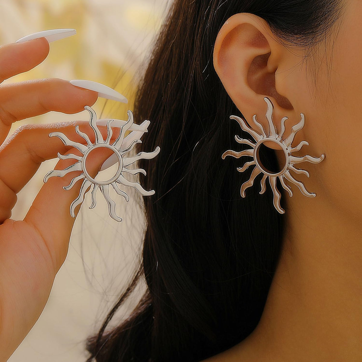 Trendy Sunflower Earrings Silver Dangle and Stud Styles Jewelry