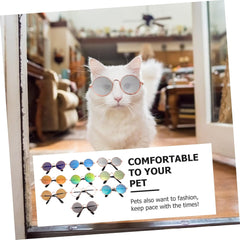 SUPVOX Medium Dog Costumes Small Dog Costumes Cat Sunglasses Pet Eyewear 10 Pieces Set Photo Props Trendy Round Lenses Comfortable for Pups Kittens