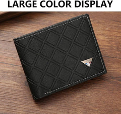 Mens Short Wallet PU Small Card Bag Folding Card Holder Men(Coffee)