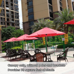 Patio Umbrella Replacement Canopy 6.5/7.5/9/10ft Cantilever Umbrella Replacement Canopy 6 Ribs/8 Ribs Polyester Canopy Replacement Top (Color : Coffee, Size : 2.7m/9FT-6Ribs)