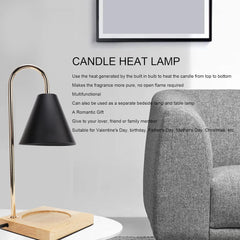 Focket Candle Warmer, 2 Bulbs Dimmable Candle Lamp with 5.5in Oak Base, Candle Melter for Scented Candles Top Down Candle Melting, Candle Wax Warmer Lamp for Home Scented Room Decor Gift