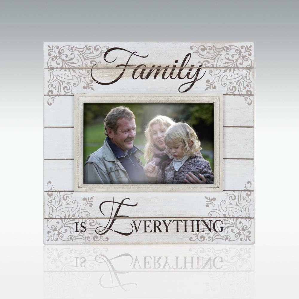 Malden International Designs Sun Washed Words Family Distressed Cream Picture Frame, 4x6, Cream