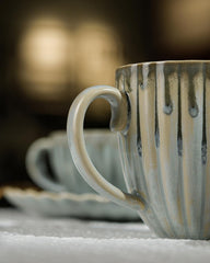 LUXU Ceramic Coffee Mugs set,10 oz Coffee Tea Cups,Porcelain Cappuccino Cups,Cute Coffee Bar Accessories,Handmade Latte Mugs Ideal for Mocha,Cocoa,Cereal,Cafe,Restaurant