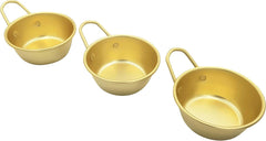 Korean Traditional Wine Bowls Korean Raw Rice Wine Hiking Soup Dish 4.7 inches 3 pcs Aluminum Yellow Made in Korea