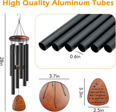 Fhiny Dog Memorial Wind Chime, 28'' Pet Loss Remembrance Gift - 6 Tube Metal Chimes for Cat & Dog Passing Away With Poem Card - Sympathy Gift