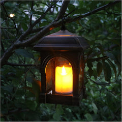 Outdoor Wall Lamps LED Outdoor Twinkle Candle Lantern Solar Powered Warm Flame Flashing Tea Light Fit for Home Garden Decoration Light Outdoor Lamp