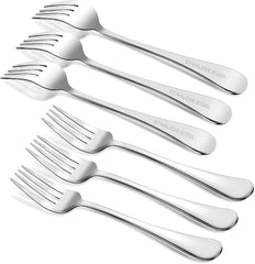 Forks Set of 6 Stainless Steel – Heavy Duty Polished Dinner and Cake Forks for Home, Restaurants, and Events