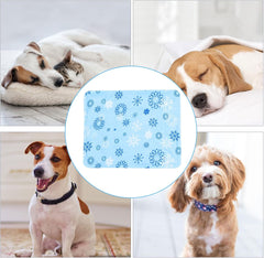 Dog Cooling Mat Bed Pet Cooling Pad Snowflake Pattern Outdoor Indoor Use Gel Ice Pad for Dogs Cats
