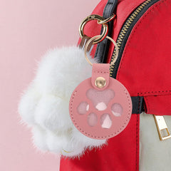 5pcs Dog Hair Storage Keychain Pet Memorial Keepsake Fake Leather Paw Shaped Pendant Key Ring for Pet Owners to Collect and Preserve Hair