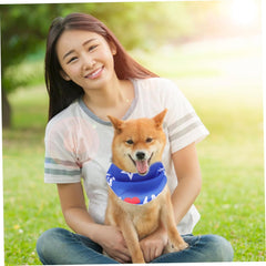 SUPVOX 2pcs American Flag Pet Bandana Patriotic Triangle Scarf for Dogs Cats Lightweight Independence Day Stars Stripes