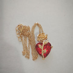 Gold Silver Chunky Heart Pendant Gothic Heart Necklace Jewelry for Women Gifts