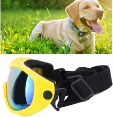 Alomejor Pet Sunglasses Stretchable Dog Goggles for Squares (Yellow)