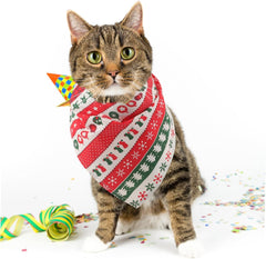NOLITOY Christmas Dog Bandana Adorable Pet Scarf for Holiday Celebrations Soft Triangular and Cats Festive Christmas Stripes