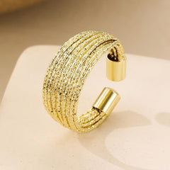 1PC Gold Plated Ring for Women, Multi-Layered Coiled Ring, Fashionable Stackable Jewelry, Non Tarnish Gold Rings for Women, Suitable for Everyday Wear or Special Occasions
