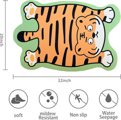 Bathroom Rugs Tiger Mat 32" × 20" Quick Dry Super Absorbent Bath Mat Non Slip Washable Bath Rug,Shower Rug for in Front of Bathtub Shower Room, Floor Doormat Floor Door Cushion
