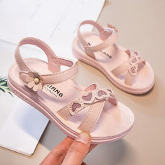 Toddler Girl Dress Shoes Children Shoes Summer Flower Sandals Fashion Little Girls Soft Sole Princess Sandals (Pink, 10 Toddler)