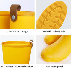 Asgard Women's Mid Calf Rain Boots Waterproof Garden Shoes Slip on Rubber Boots