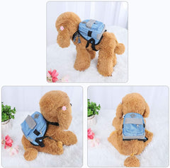 uxcell® LD Dog Authorization Dog Backpack Adjustable Straps Puppy Small Pet Carrier Holder Bag with Leash Rope for Outdoor Hiking Camping Blue, S