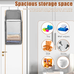 2Pcs Over the Door Laundry Hamper Foldable Door Hanging Laundry Basket Space Saving Hanging Laundry Hamper Mesh Door Clothes Hamper for Dirty Cloth Toy Towel
