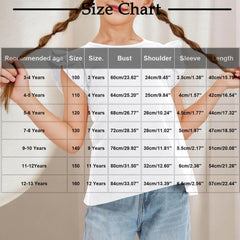 Girls Summer Cute Flutter Sleeve T-Shirts Kids Trendy Casual Loose Fit Crewneck Tunic Tops Blouse for 3-13 Years