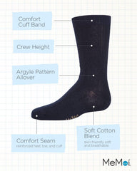 MeMoi Boys' Argyle All Over Crew Socks