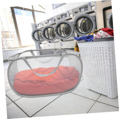 Mesh Laundry Basket Handles Foldable Storage Baskets for Home Decor Organizing