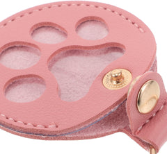 5pcs Dog Hair Storage Keychain Pet Memorial Keepsake Fake Leather Paw Shaped Pendant Key Ring for Pet Owners to Collect and Preserve Hair