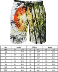 Men's Swim Trunks Trees Sun Beach Shorts Quick Dry Summer Bathing Suit Swimwear Beachwear with Pockets