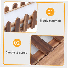 Mikikit Realistic Foam Wood Fence Flower Pot Window Box Planter Artificial Flowers