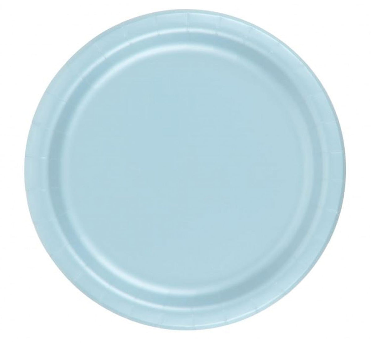 24 Plates 7" Paper Dessert Plates Wax Coated - Light Blue