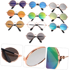 SUPVOX Dog Puppy Cat Photo Sunglasses 10pcs Pet Dog Goggles Stylish Round Lenses for Pet Dress up and Props