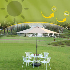 Patio Umbrella Replacement Canopy 6.5ft/7.5ft/9ft/10ft, UV Protection Market Umbrella Top Outdoor Umbrella Canopy, 6 Ribs/8 Ribs Garden Umbrella Cloth