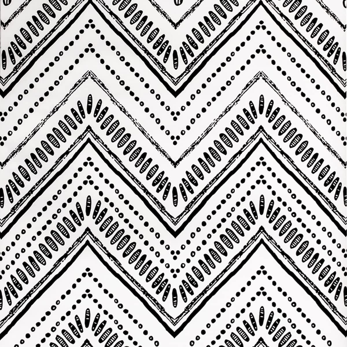 MulYeeh 17.5'' x 118'' Adhesive Peel and Stick Paper Herringbone Black White Wallpaper Removable Wall Covering Prepasted Decorative