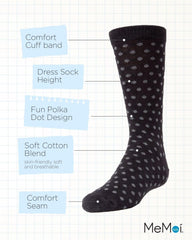 MeMoi Polka Dot Cotton Blend Boys Dress Socks