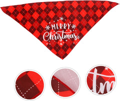 Hemoton Christmas Dog Bandana Soft Triangular Scarf for Pets Breathable and Easy to Dry Festive Plaid Design for Holiday Parties Weddings and Special Occasions