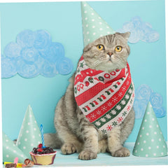 MERRYHAPY Christmas Dog Bandana Scarf for Pets Stylish Bib Towel Christmas Stripes for Holiday Parties Photo and Daily Wear Breathable and Easy to Dry