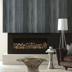 RoomMates RMK11693RL Gray and Black Making Waves Peel and Stick Wallpaper