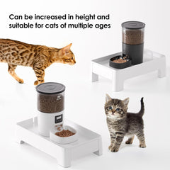Raised Pet Feeder Stand, Adjustable Height with Drawer to Storage Pet Food, Non-Slip, Suitable for Cat and Puppy Feeders as Well as Water Fountains