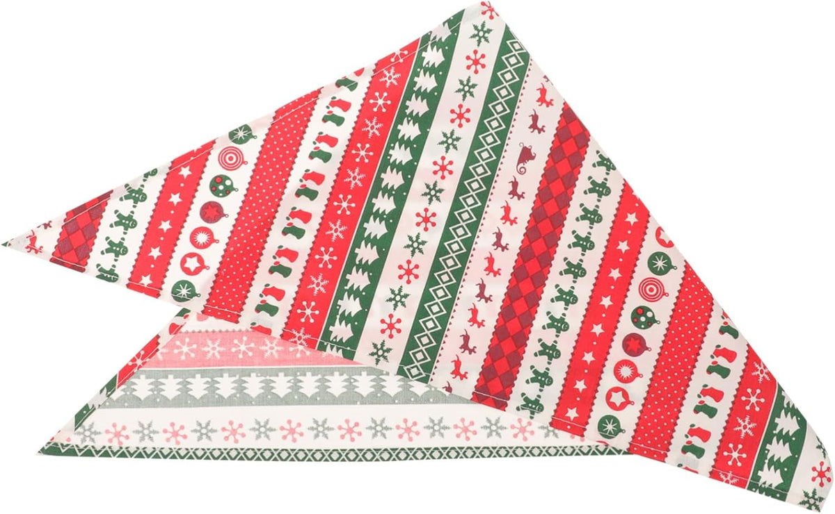 FRCOLOR Pet Christmas Bandana Scarf for Dogs and Cats Soft Holiday Accessory Adorable Patterns Breathable Design for Festive