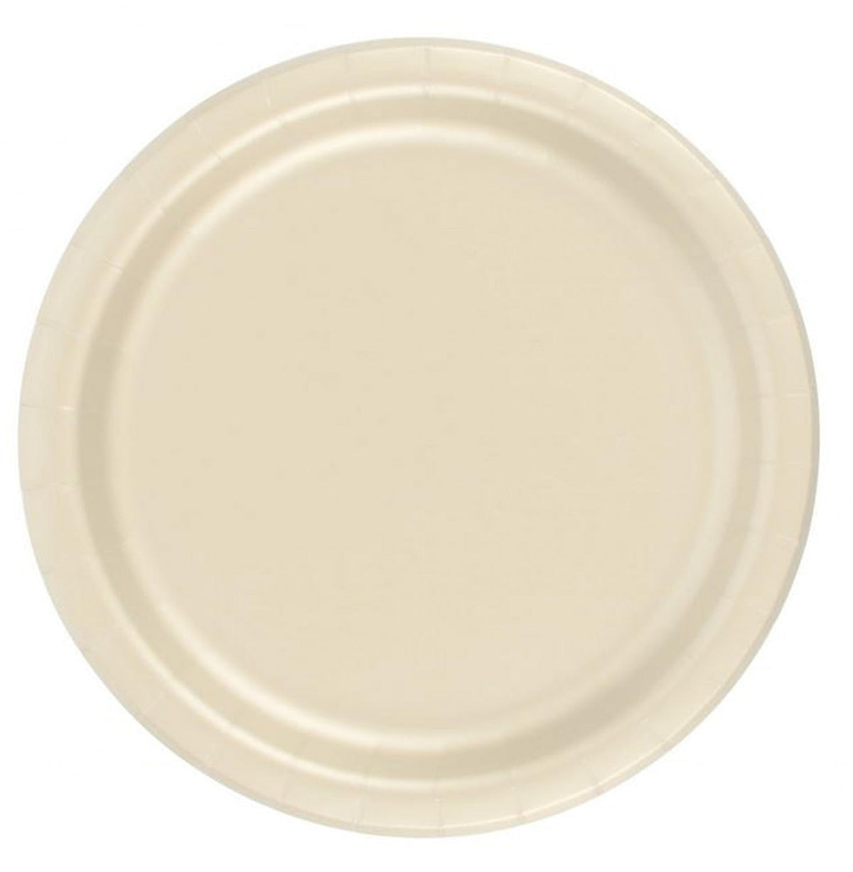 24 Plates 7" Paper Dessert Plates Wax Coated - Ivory