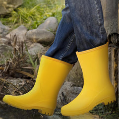 Asgard Women's Mid Calf Rain Boots Waterproof Garden Shoes Slip on Rubber Boots