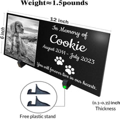 Pet Memorial Stones, Pet Headstones for Dogs Personalized,Dogs Headstones, Cat Tombstone Outdoor,Black Granite Memorial Garden Stone Customized Gravestone Markers