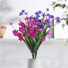 12Pcs Artificial Flowers Outdoor Decorations,Greenery Shrubs Plants Artificial Plastic Flowers UV Resistant No Fade Fake Flowers Indoor Outside Hanging Plants Home Garden Porch Decor colour mix