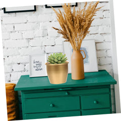 Metal Flower Pot Modern Gold Iron Planter for Indoor and Outdoor Use for Succulents and Plants and Stylish Decorative Container for Home and Garden